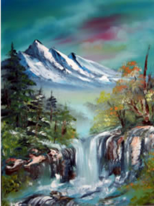 Wasserfall 2007, 40 x 50 auf Leinwand in l 